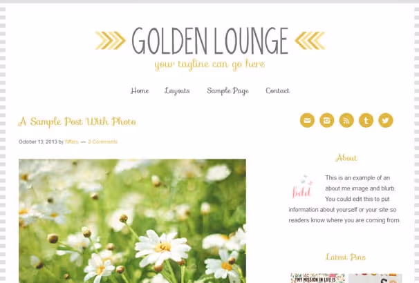 Golden Lounge-tema med gulgrå palett