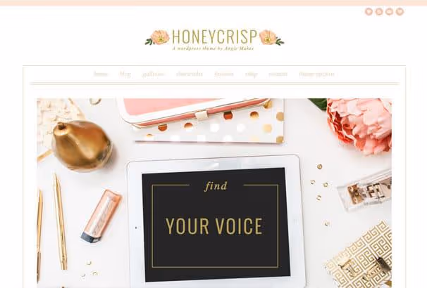 Honeycrisp-tema med elegant feminint design