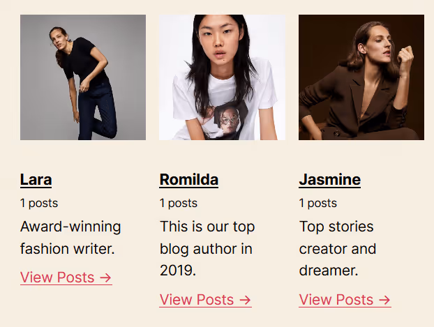 Example author bio with Authors List plugin