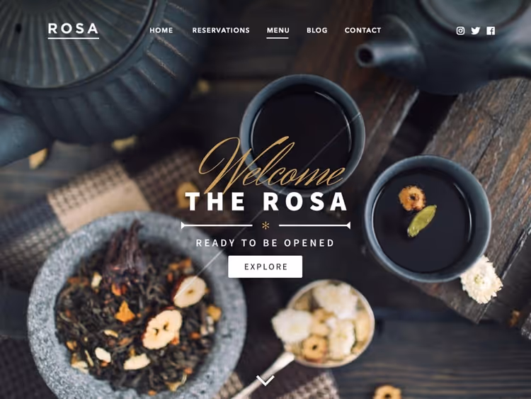 Превью темы Rosa Lite для ресторана WordPress