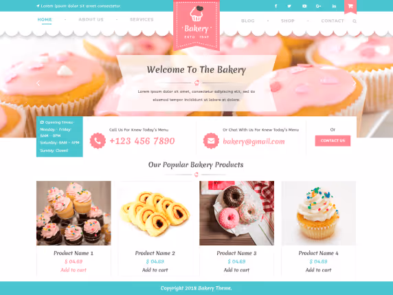 Превью темы VW Bakery для пекарни WordPress
