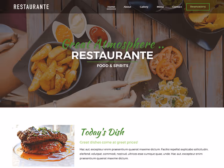 Превью темы Restaurante для сети быстрого питания