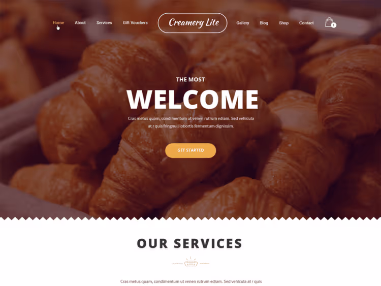 Превью темы Creamery Lite для кондитерской