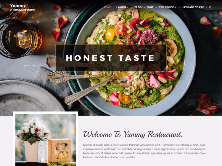 Превью темы Yummy для продажи блюд онлайн