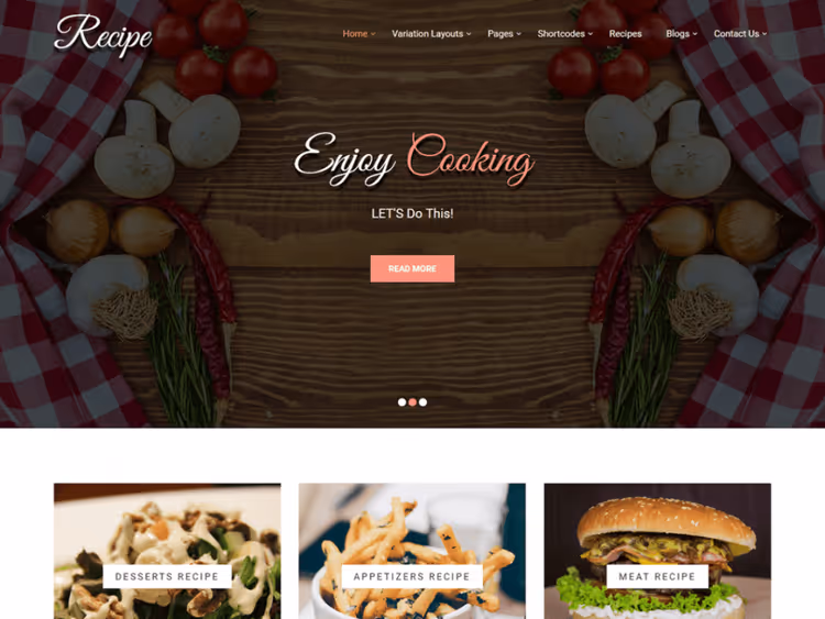Превью темы Recipe Lite для ресторанов и доставки
