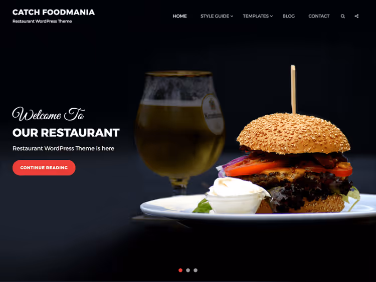 Превью темы Catch Foodmania для ресторанного бизнеса
