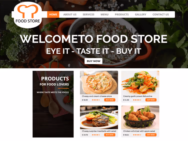 Превью темы Food Restaurant для ресторанов WordPress