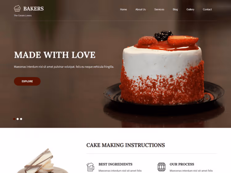 Превью темы Bakers Lite для пекарни и кондитерской