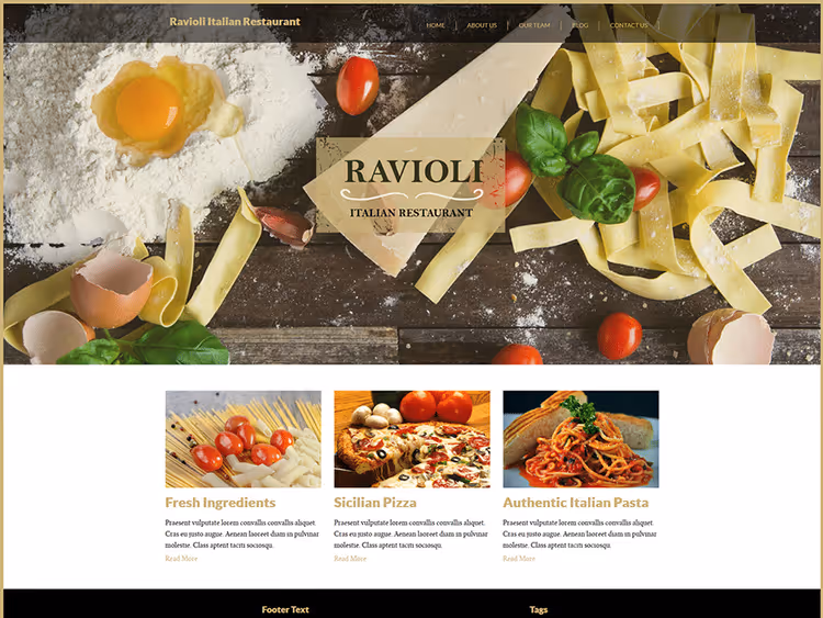 Превью темы Italian Restaurant для итальянского ресторана