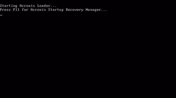 Acronis boot screen prompting to press F11