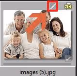 Bewertungssymbol in Form eines gekreuzten Vierecks auf der Fotominiatur