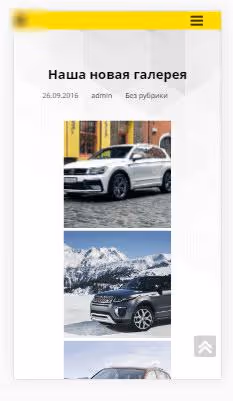 Visualizzazione responsive della galleria sullo schermo di un telefono cellulare