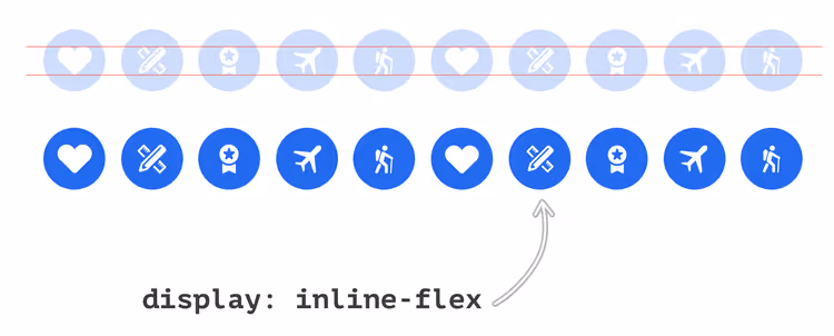 Design mockup of badges with centered icons