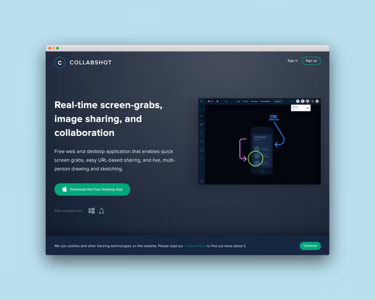 Collabshot - nopea kuvakaappaustyökalu ja yhteisöllinen piirtäminen