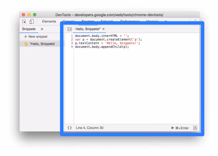 Snippet-kodeeditor med syntaksutheving