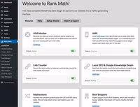 Interface Rank Math dans l'administration WordPress