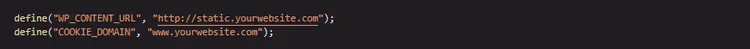 Constantes PHP WP_CONTENT_URL e COOKIE_DOMAIN no wp-config.php