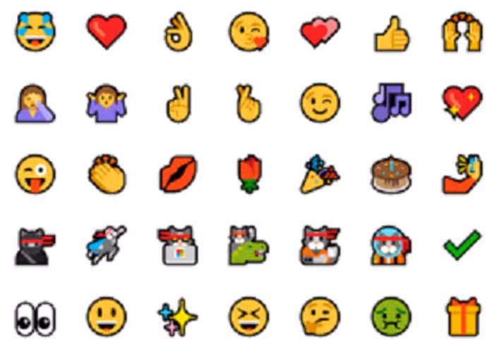Jeu d'émojis standard dans Windows 10