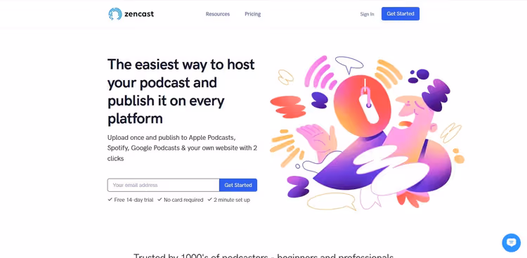 Profil gościa w odtwarzaczu ZenCast z kontaktami i poprzednimi odcinkami