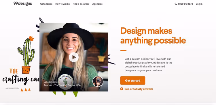 Pagina contest di design su 99designs con varianti di lavoro
