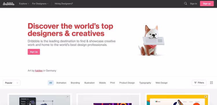 Shot di designer su Dribbble con commenti della community