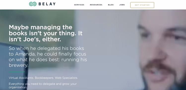 Pagina Belay con posizioni aperte per assistenti virtuali