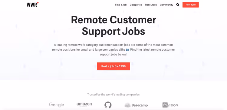 Posizioni aperte nell'assistenza su Working Nomads per nomadi digitali