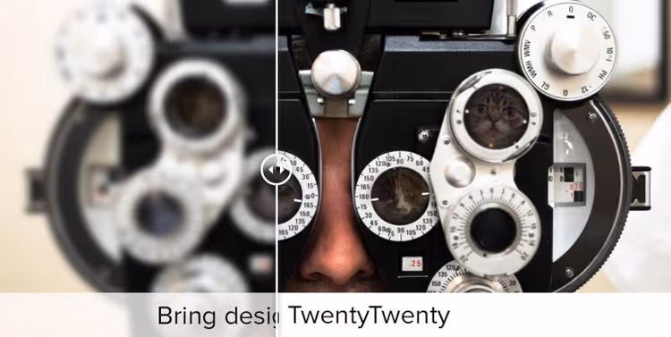 Vorher-Nachher-Schieberegler-Effekt mit dem Twenty Twenty-Plugin