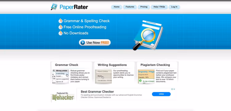 PaperRater, revisión gramatical y de plagio con sistema de calificación para estudiantes