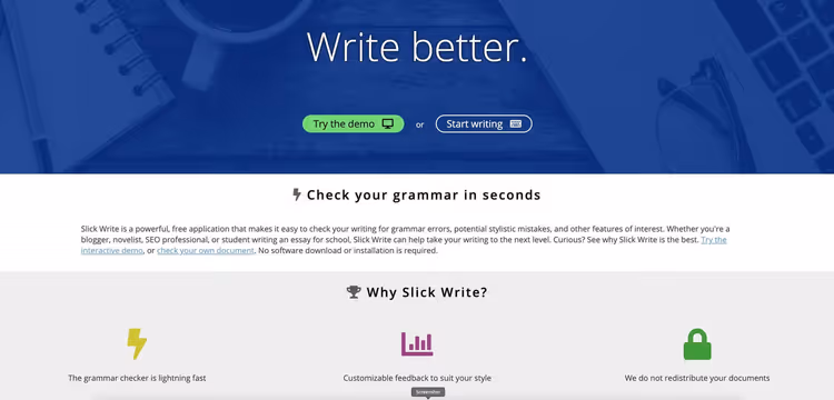 Slick Write, herramienta gratuita de corrección y análisis de estilo textual