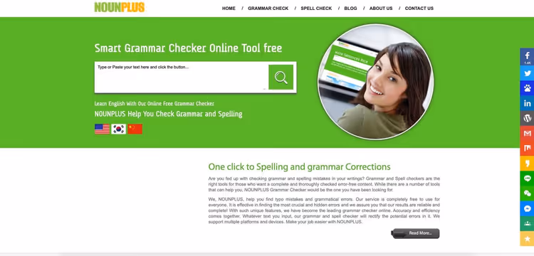 NOUNPLUS, corrector ortográfico y gramatical sencillo de inglés en línea