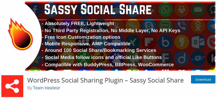 Sassy Social Share settings interface