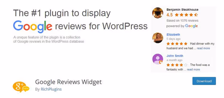 Trustindexin Google Reviews -widget WordPressin sivupalkissa