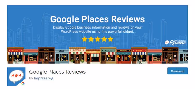 Kolme Google Places -arvostelua minimalistisessa WordPress-widgetissä