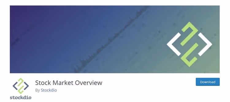 Interface Stockdio Stock Market Overview avec liste d'actifs par catégories