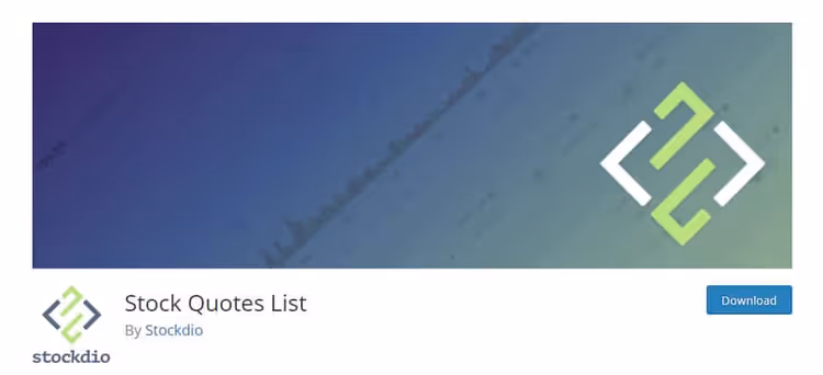 Liste de cotations Stockdio Stock Quotes List avec graphique de prix interactif