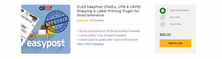 ELEX EasyPost priskonfigurasjon for WooCommerce