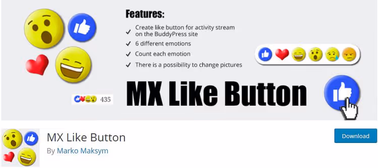 MX Like Button basic display settings for post types