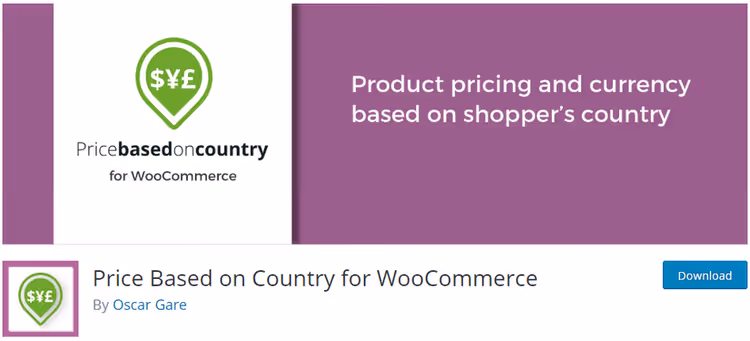 Einstellungsseite des Price Based on Country Plugins im WordPress-Adminbereich