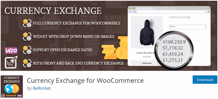 Währungseinstellungen des Currency Exchange for WooCommerce Plugins