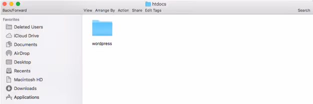 File di WordPress nella cartella htdocs di MAMP