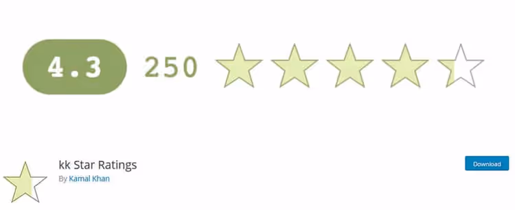 KK Star Ratings star rating widget in sidebar