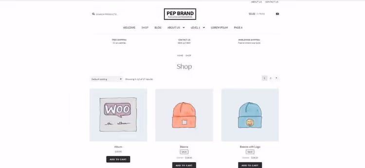 Storefronti demopood WooCommerce'ilt