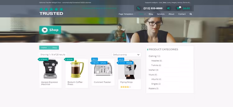 Activello teema blogi ja WooCommerce'iga