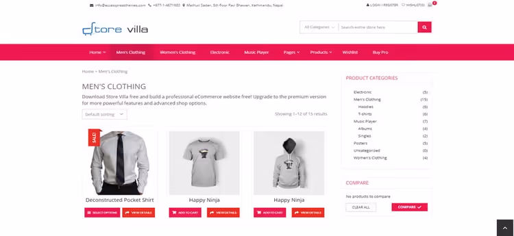 StoreVilla teema täiustatud tooteotsinguga
