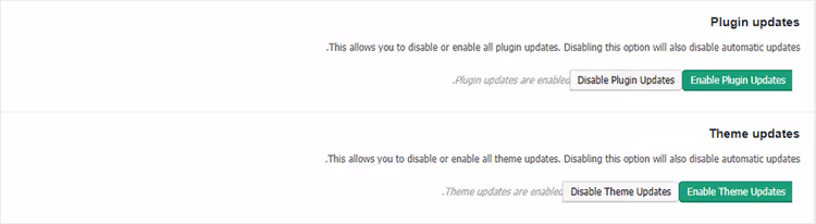 Sektionsvis hantering av automatiska uppdateringar för teman i Easy Updates Manager