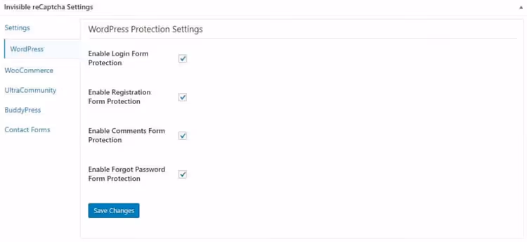 reCAPTCHA integration with WooCommerce, BuddyPress, and contact form plugins