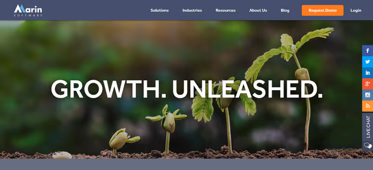 Сайт компанії Marin Software на WordPress