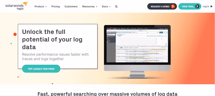 Сайт хмарного сервісу Loggly на WordPress