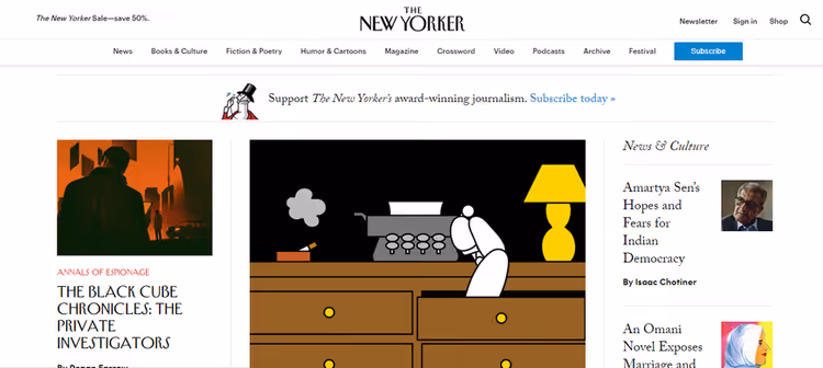 Сайт журналу The New Yorker на WordPress